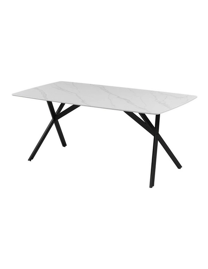 Sintered Stone Dining Table Top in White image 3