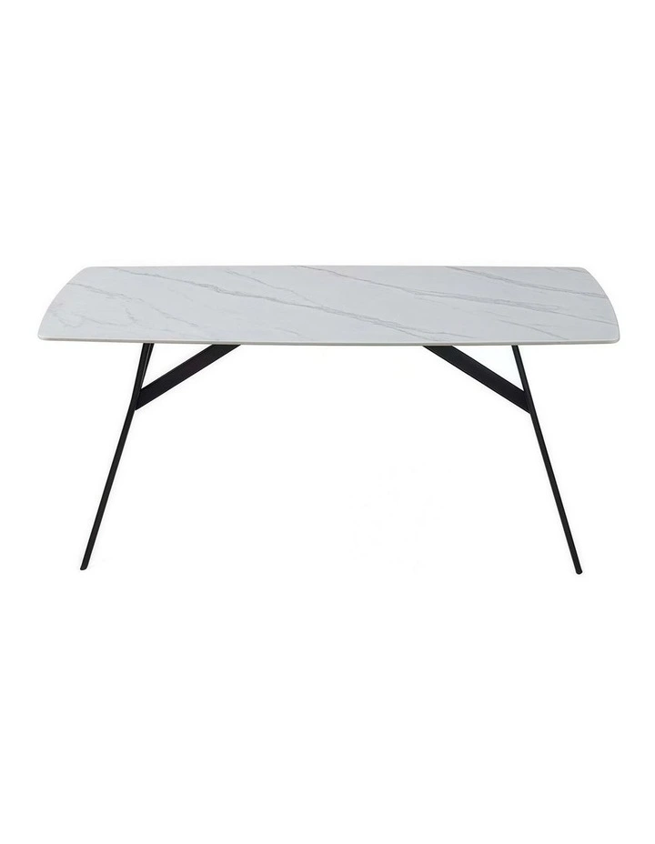 Sintered Stone Dining Table Top in White image 4