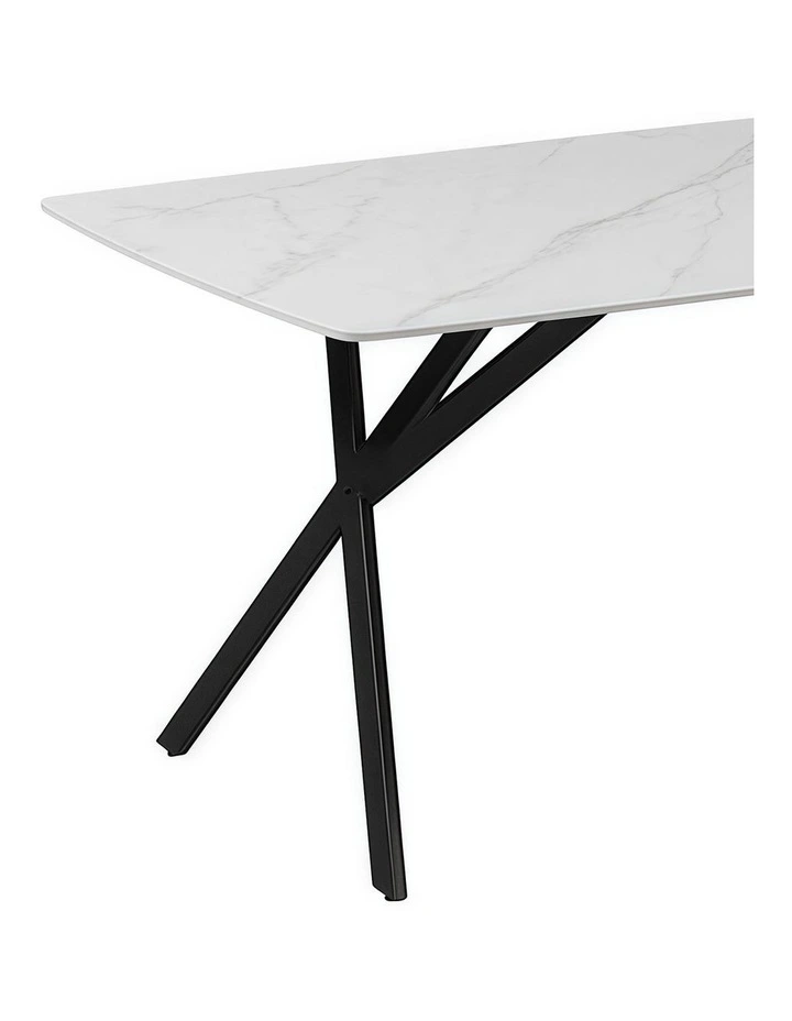 Sintered Stone Dining Table Top in White image 5