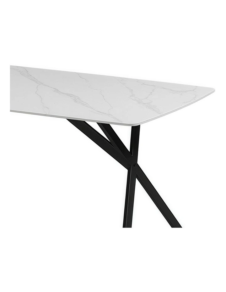 Sintered Stone Dining Table Top in White image 6