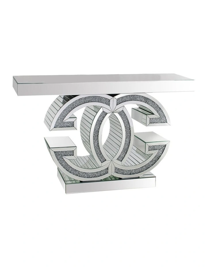 MDF And Mirror Hall Table in Silver image 1