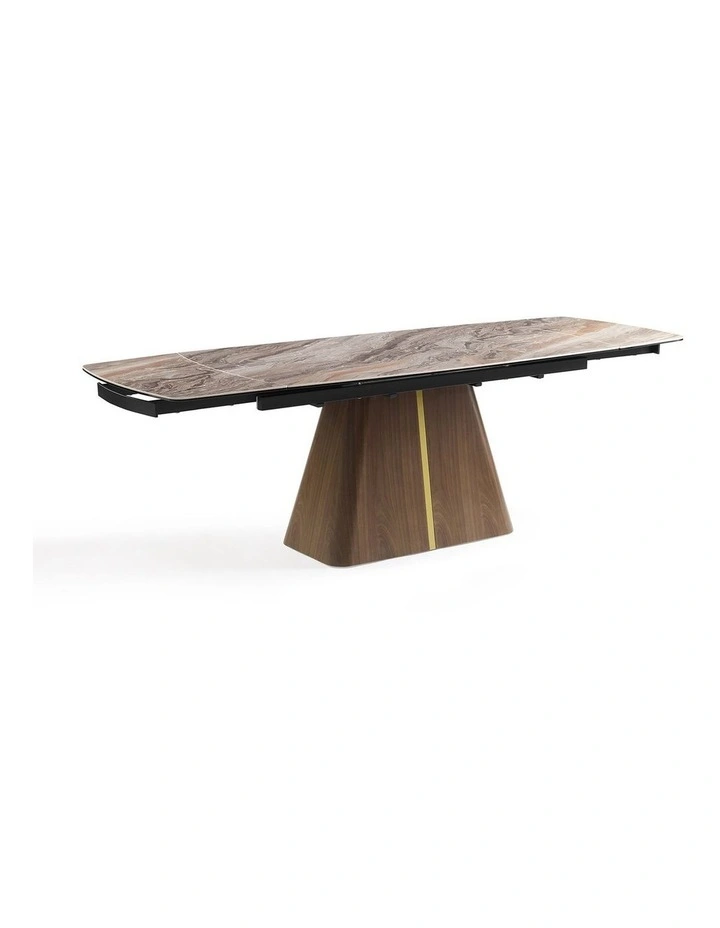 MDF Ceramic Extendable Dining Table Top in Brown image 1