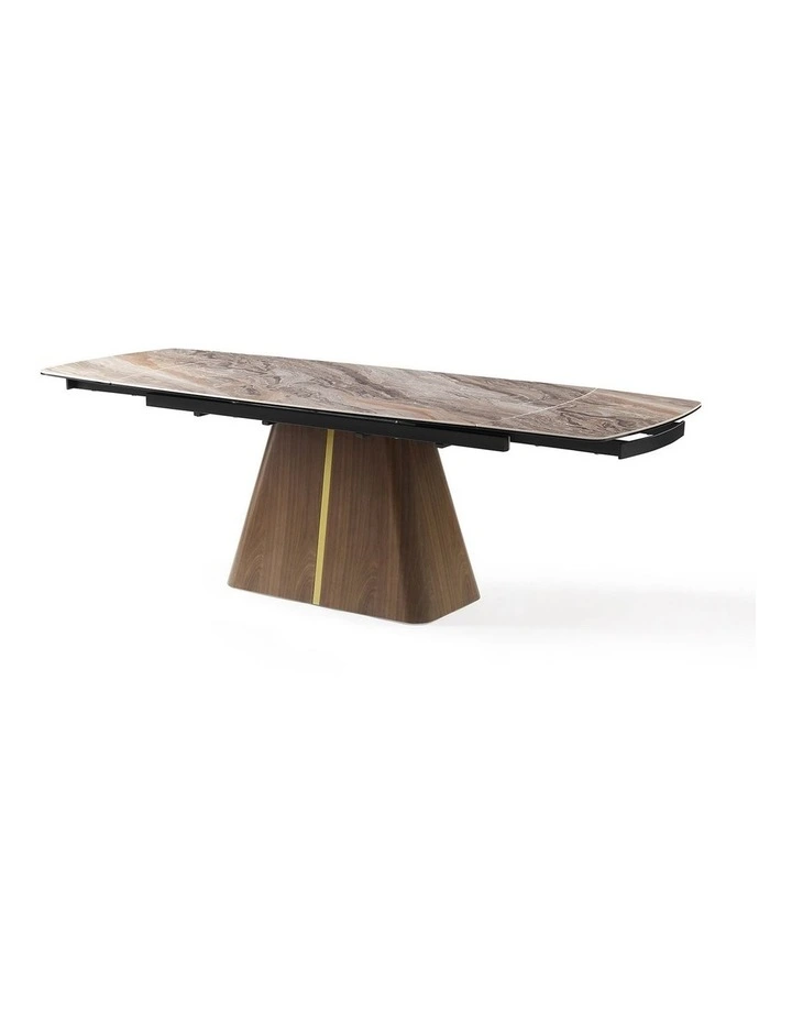MDF Ceramic Extendable Dining Table Top in Brown image 3