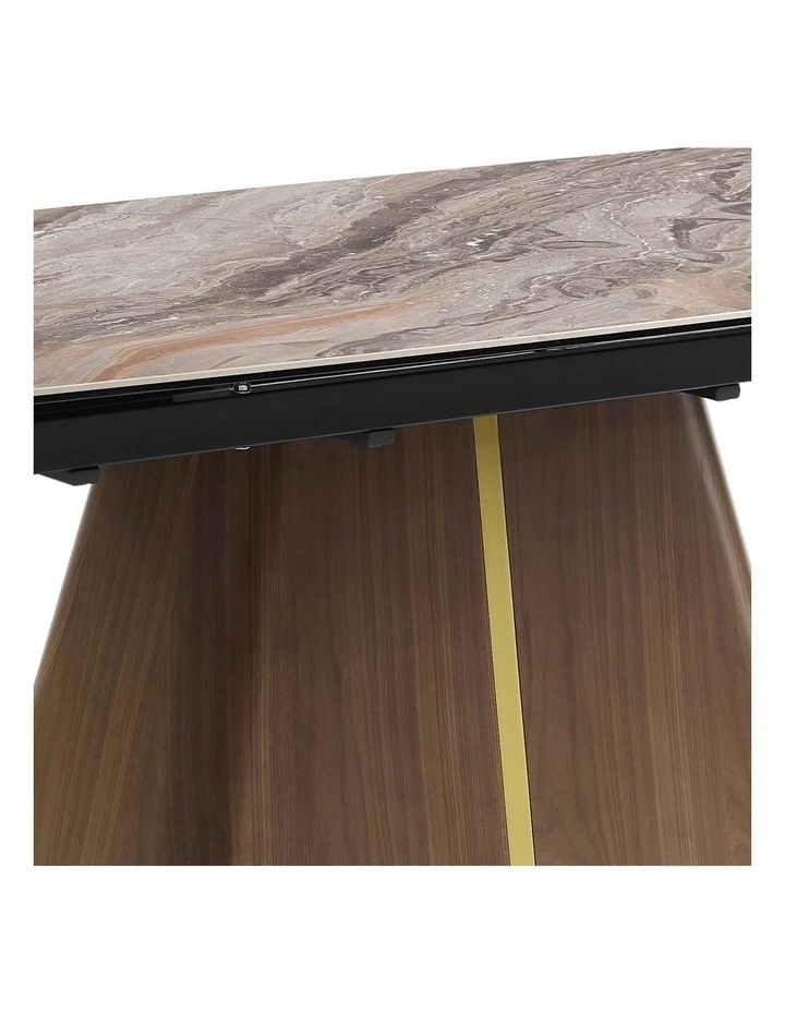 MDF Ceramic Extendable Dining Table Top in Brown image 5