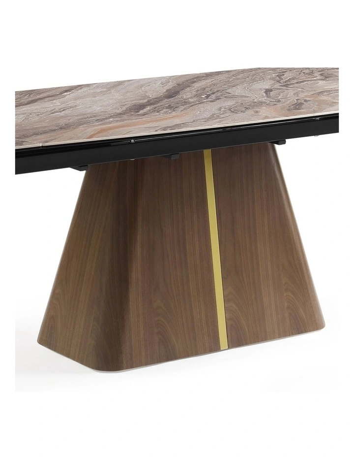 MDF Ceramic Extendable Dining Table Top in Brown image 6