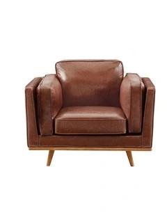 Single Seater Sofa PU Leather in Brown