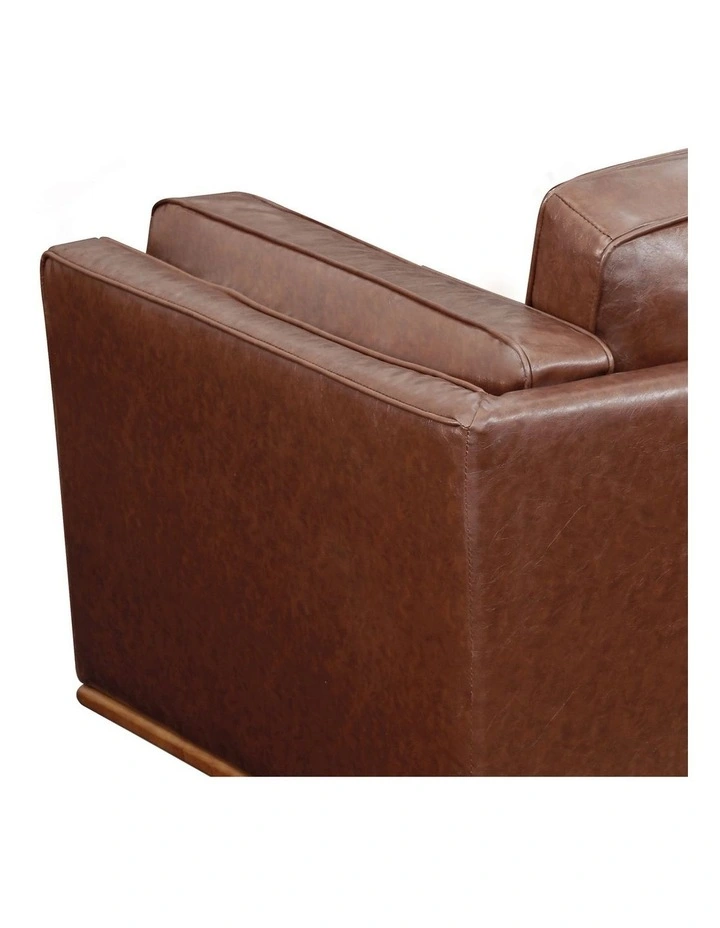 Single Seater Sofa PU Leather in Brown image 5