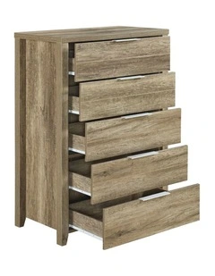 Tallboy Natural Wood Like MDF Draws in Oak