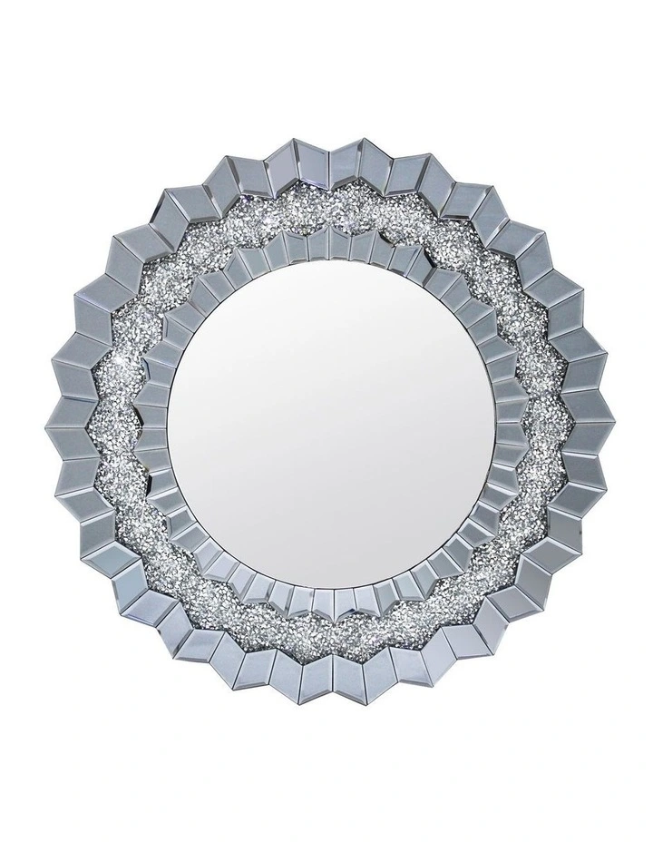Crush Crystal MDF Wall Mirror in Silver image 1