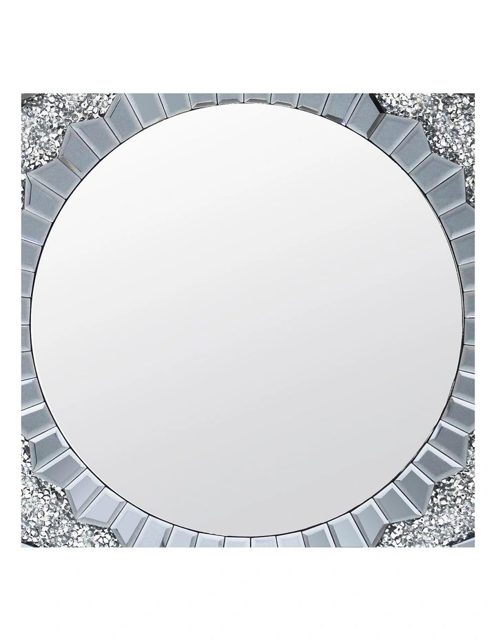 Crush Crystal MDF Wall Mirror in Silver image 3