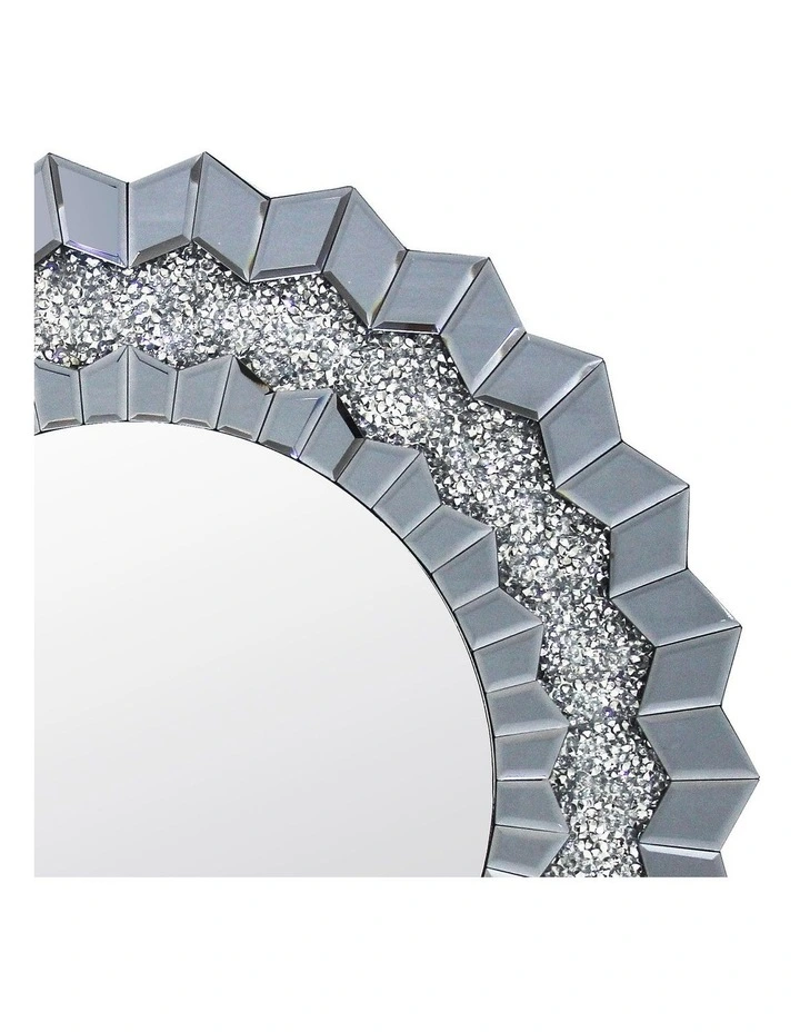Crush Crystal MDF Wall Mirror in Silver image 4