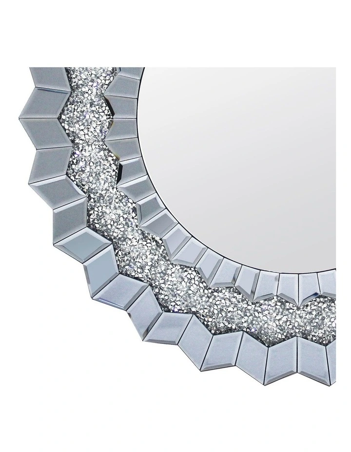 Crush Crystal MDF Wall Mirror in Silver image 5