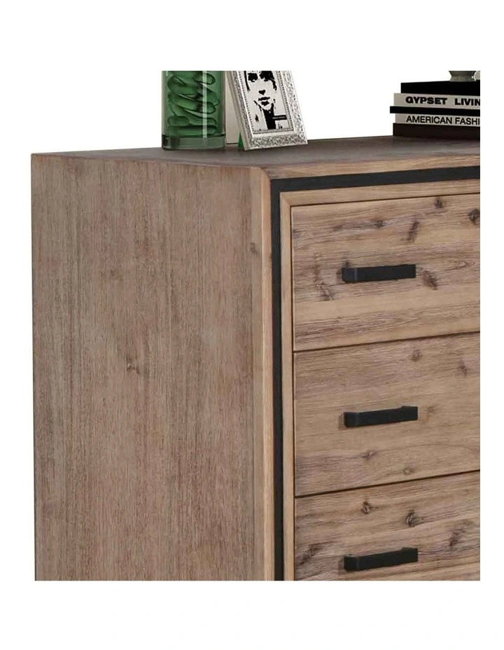 Solid Acacia Drawers Tallboy in Brown image 4