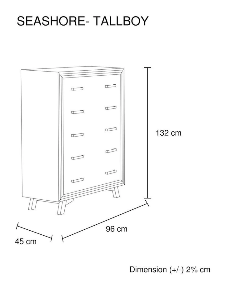 Solid Acacia Drawers Tallboy in Brown image 6