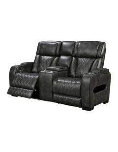 2R LED Air Leather Electric Recliner in Dark Grey