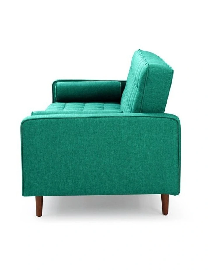 3 Seater Sofa Bed in Tufted Velvet Green image 4
