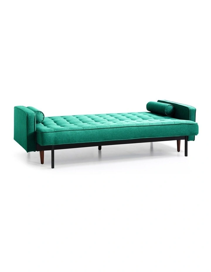 3 Seater Sofa Bed in Tufted Velvet Green image 6