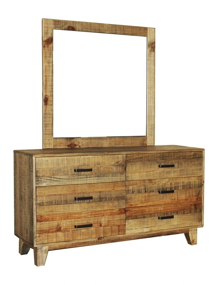 Solid Acacia Mirror Dresser in Light Brown image 2