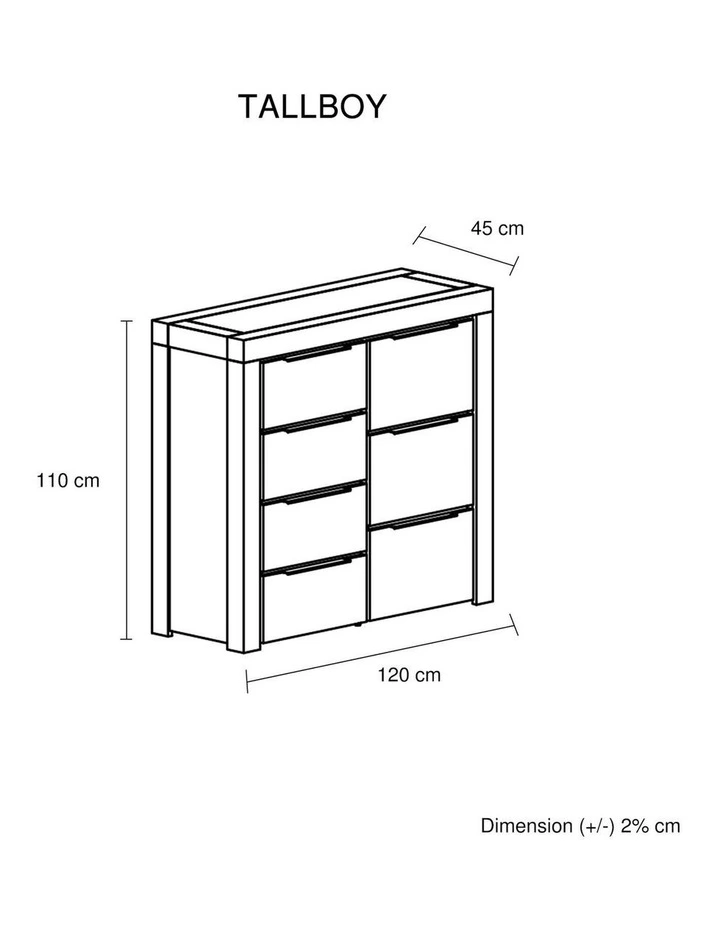 Tallboy 7 Storage Drawers in Grey image 7