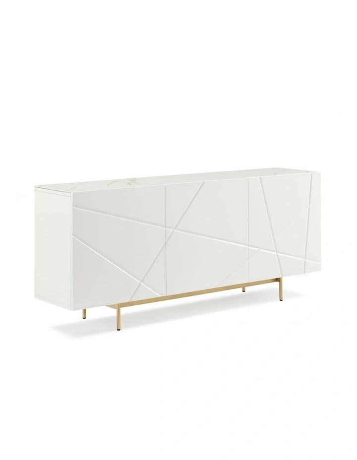 MDF High Gloss Buffet Table in White image 1