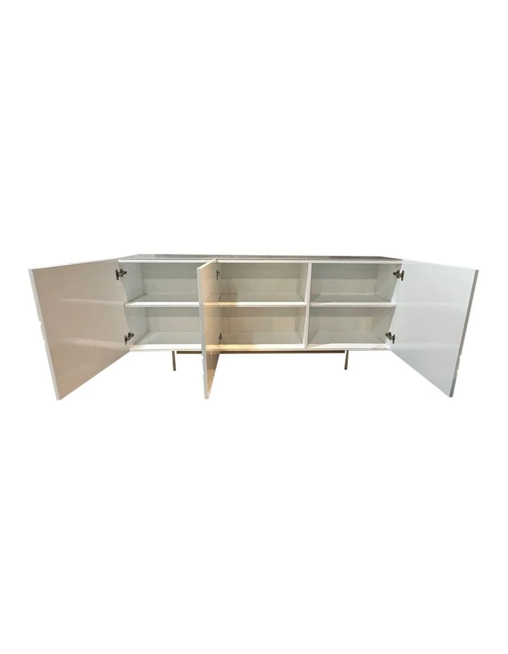 MDF High Gloss Buffet Table in White image 3
