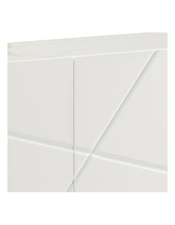 MDF High Gloss Buffet Table in White image 4