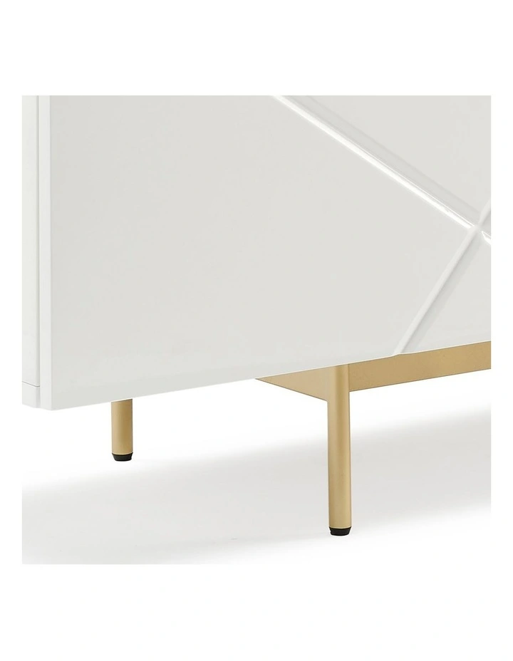 MDF High Gloss Buffet Table in White image 6