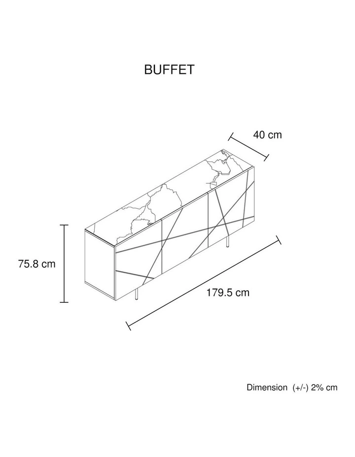 MDF High Gloss Buffet Table in White image 7