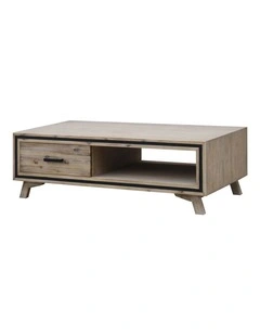 Sliver Brush Solid Acacia Coffee Table in Brown
