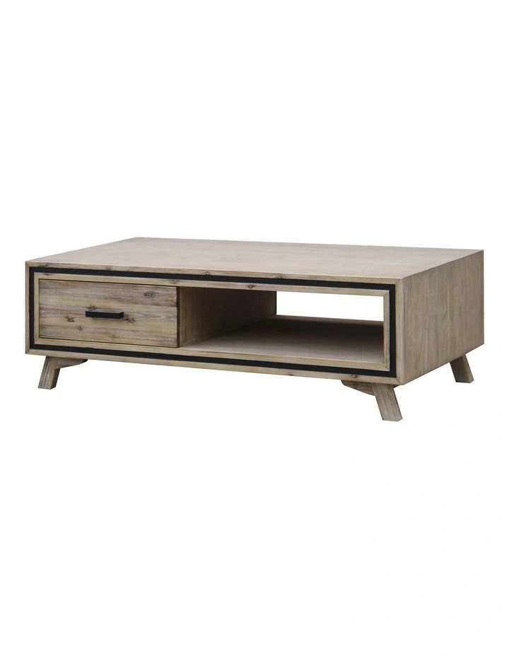 Sliver Brush Solid Acacia Coffee Table in Brown image 1