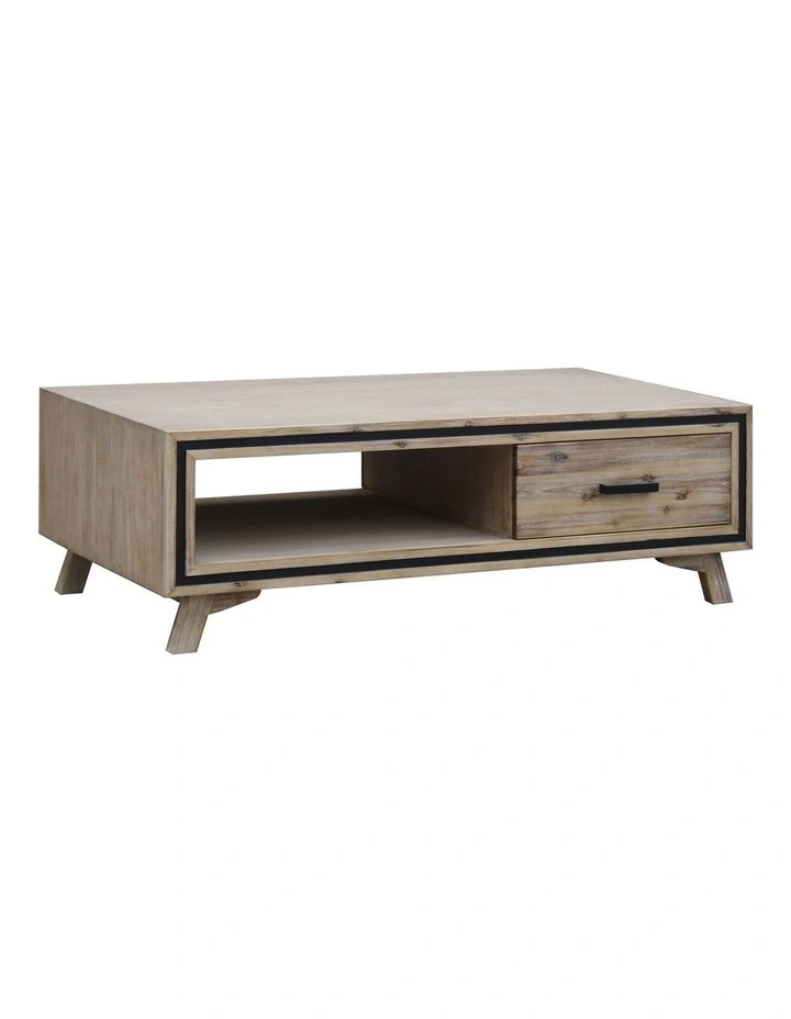 Sliver Brush Solid Acacia Coffee Table in Brown image 2