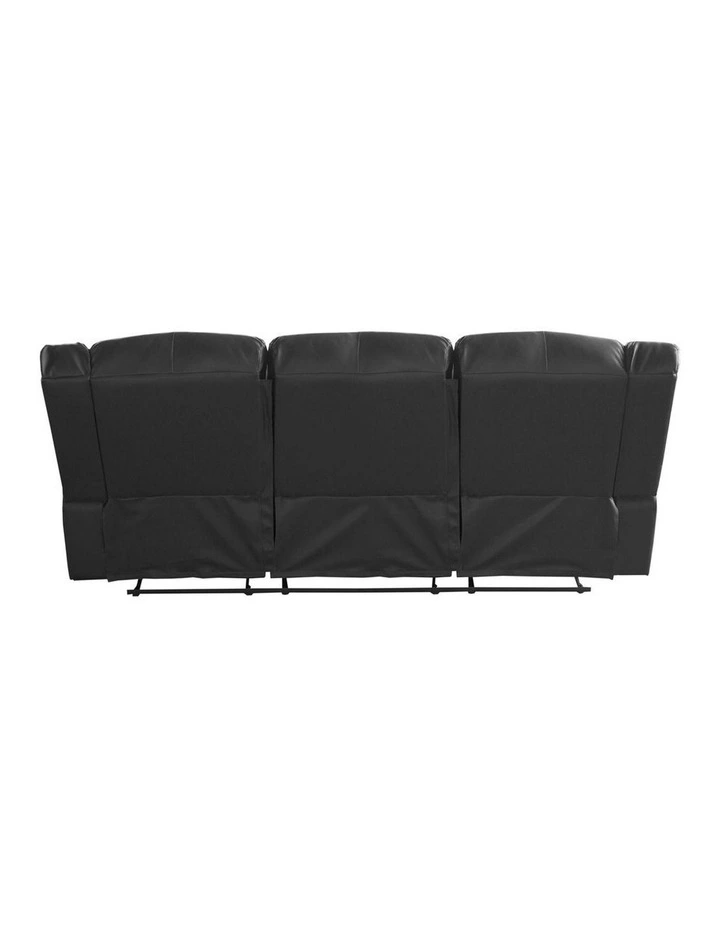 Recliner Faux Leather 3 Seater Sofa in Black image 3