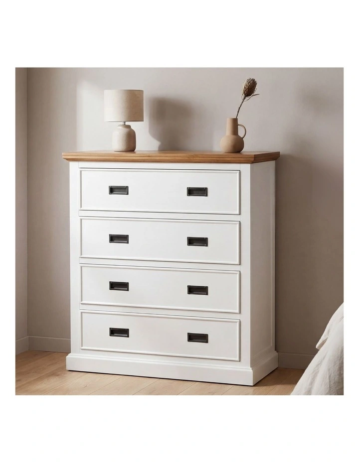Miami 4 Storage Drawers in White image 1