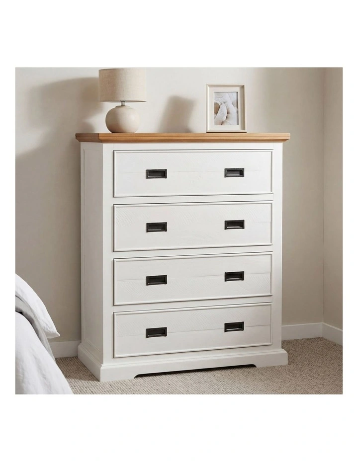 Miami 4 Storage Drawers in White image 3