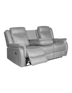Fabric Recliner 3 Seater Sofa in Grey