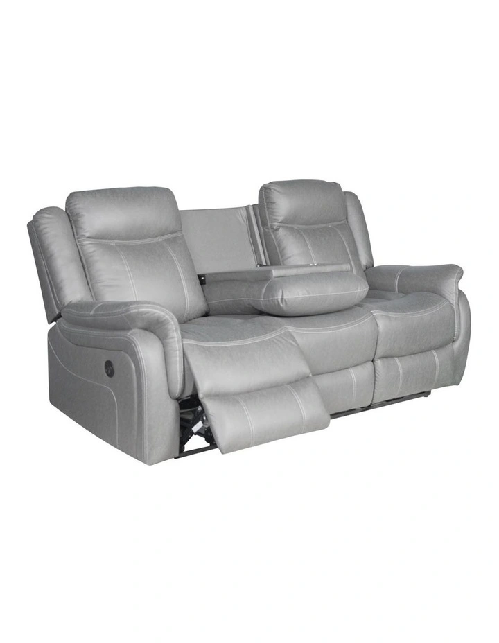 Fabric Recliner 3 Seater Sofa in Grey image 1