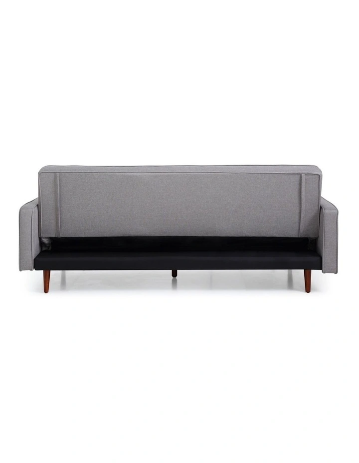Button Tufted Fabric 3 Seater Sofa Bed in Grey image 5