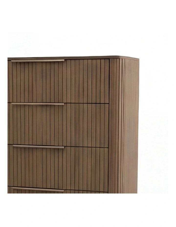 Solid Rubber Wood With Storage Tallboy Drawers in Brown image 4