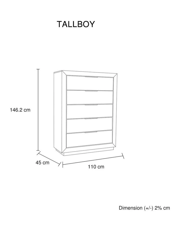 Solid Rubber Wood With Storage Tallboy Drawers in Brown image 5