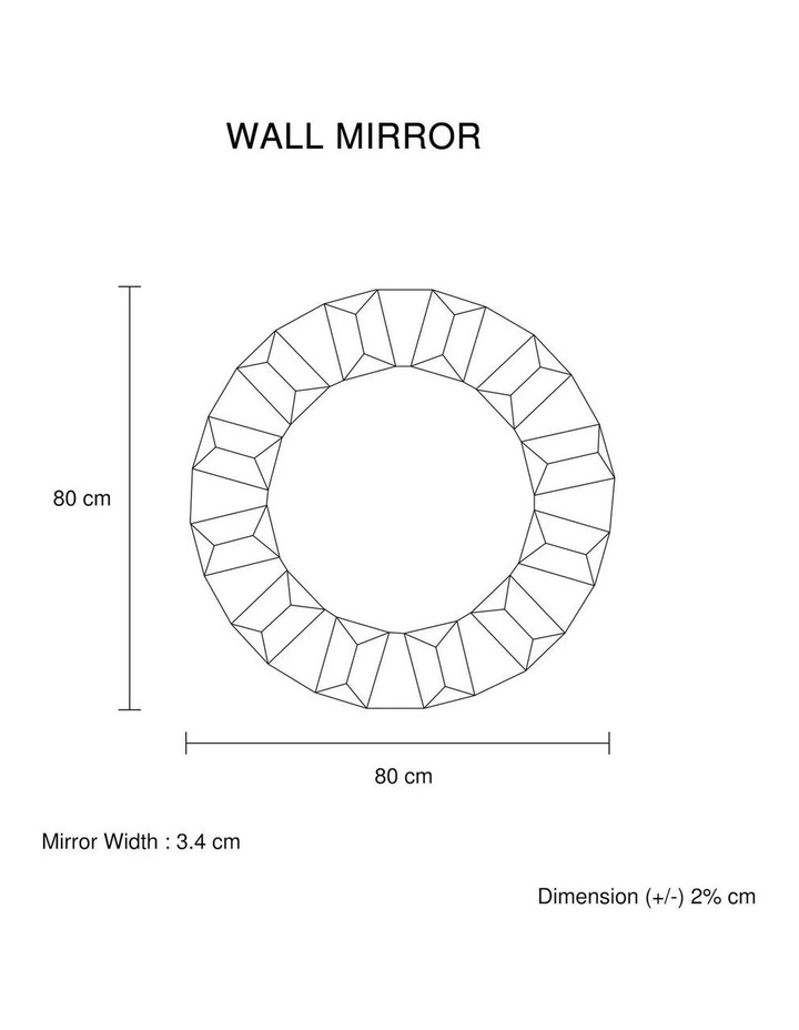 Geometric Round Wall Mirror in Silver image 3
