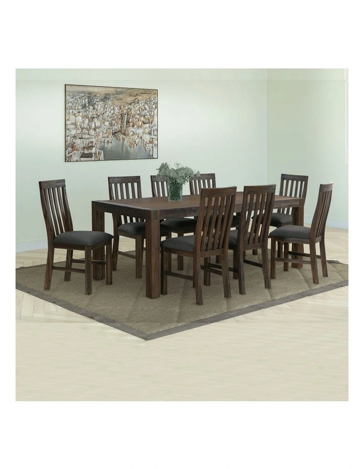 Solid Dining Set 9 Pieces in Chocolate image 2