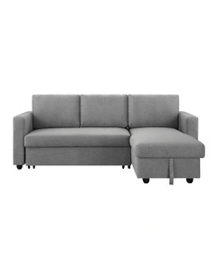 Fabric Sofa Bed 2 Seater in Grey/Chaise