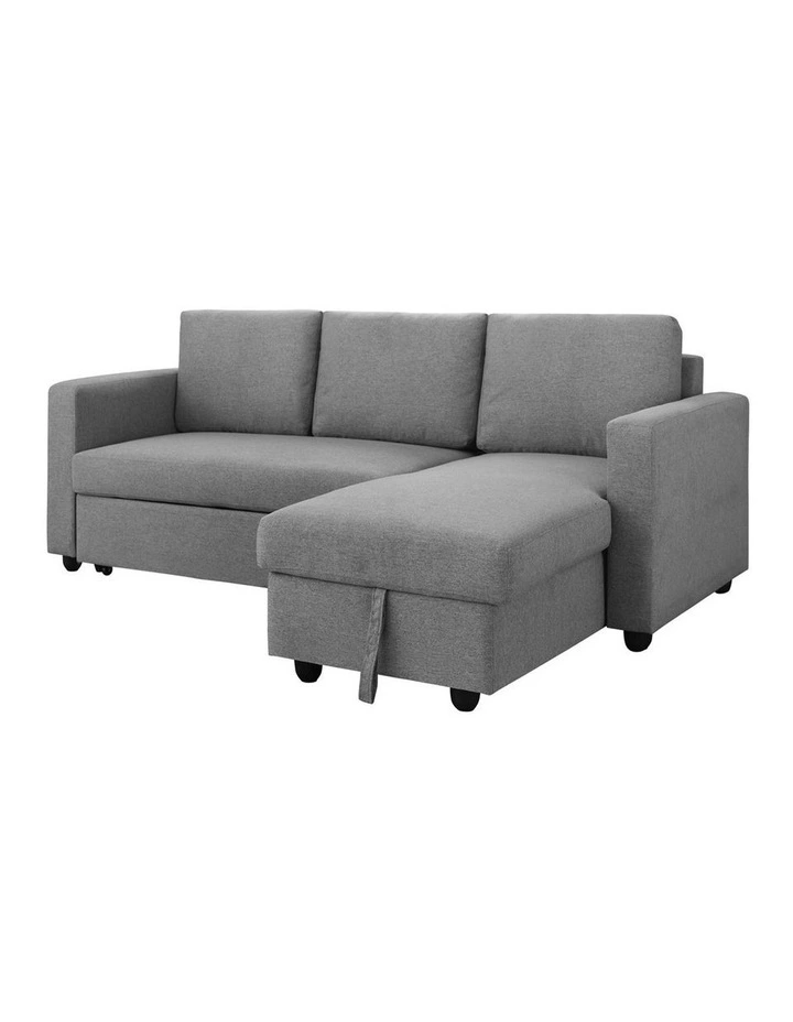 Fabric Sofa Bed 2 Seater in Grey/Chaise image 4