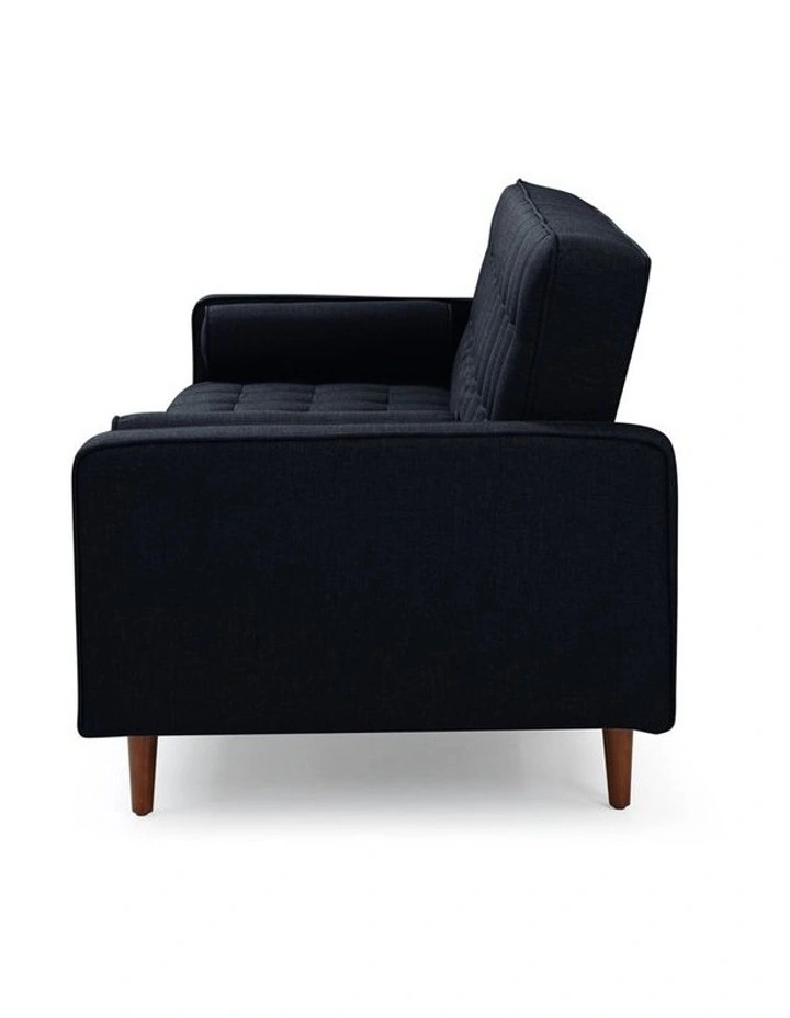 Tufted Velvet Sofa Bed 3 Seater in Black image 4