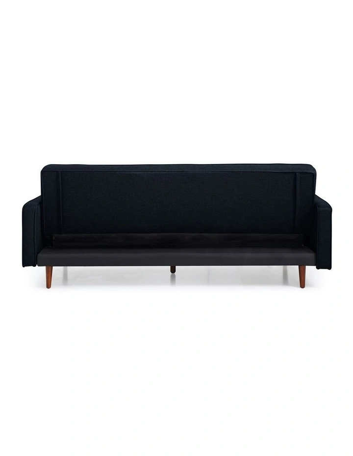 Tufted Velvet Sofa Bed 3 Seater in Black image 5