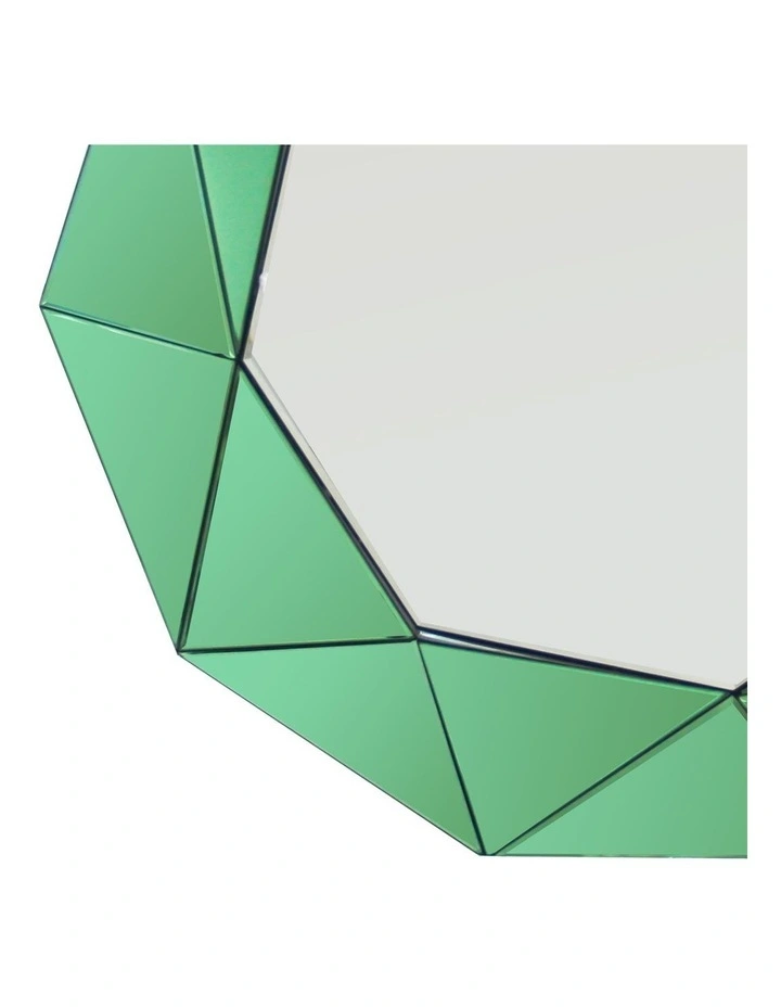MDF Wall Mirror in Silver & Green Frame image 4