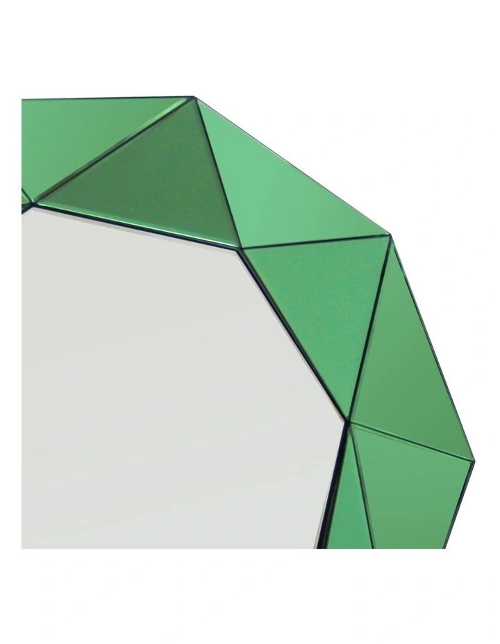 MDF Wall Mirror in Silver & Green Frame image 5