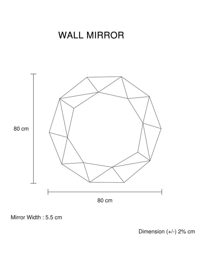 MDF Wall Mirror in Silver & Green Frame image 6