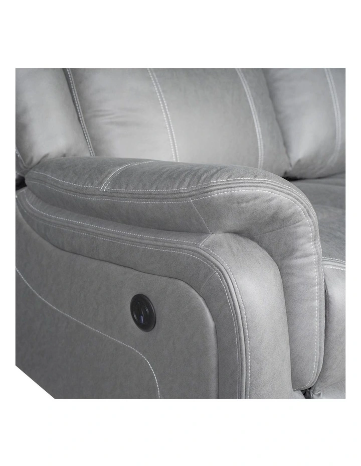 Fabric Recliner Sofa 2 Seater in Grey image 6