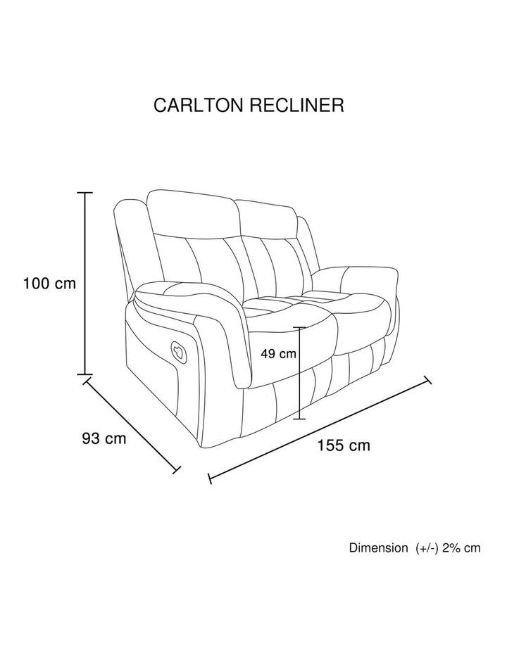 Fabric Recliner Sofa 2 Seater in Grey image 7